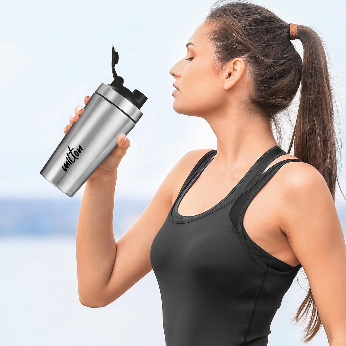 Milton 739ml Stainless Steel Protein Shaker with Mixer Ball