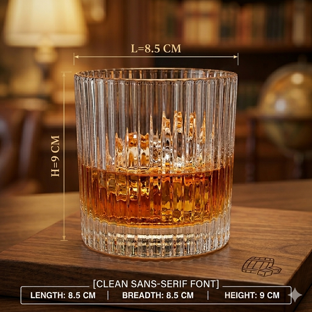 Royal Crystal Whiskey Glass Set with Heavy Base - Premium Edition