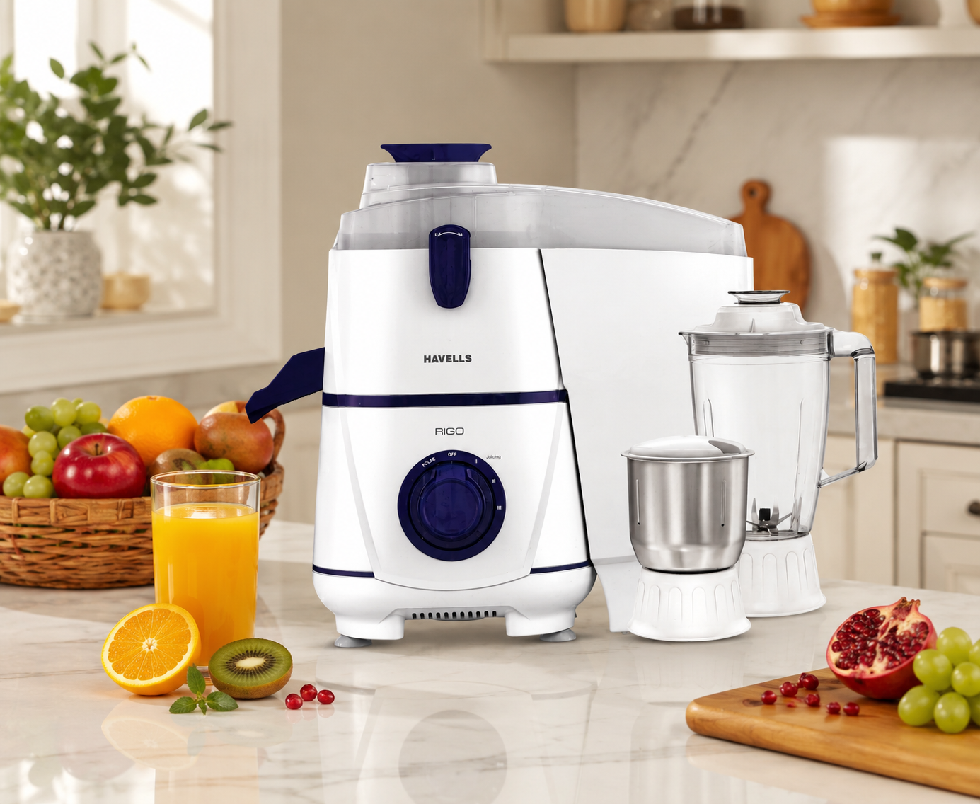 Havells Rigo Juicer Mixer Grinder (Limited Edition Pack) – Includes FREE 650ml Sipper Jar