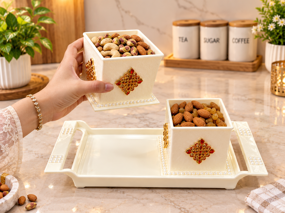 Nayasa Pearl 2-Piece Serving Set with Lids | Premium Insulated Casserole Set for Dining Table | Hot Serving Bowl Set (Set of 2)