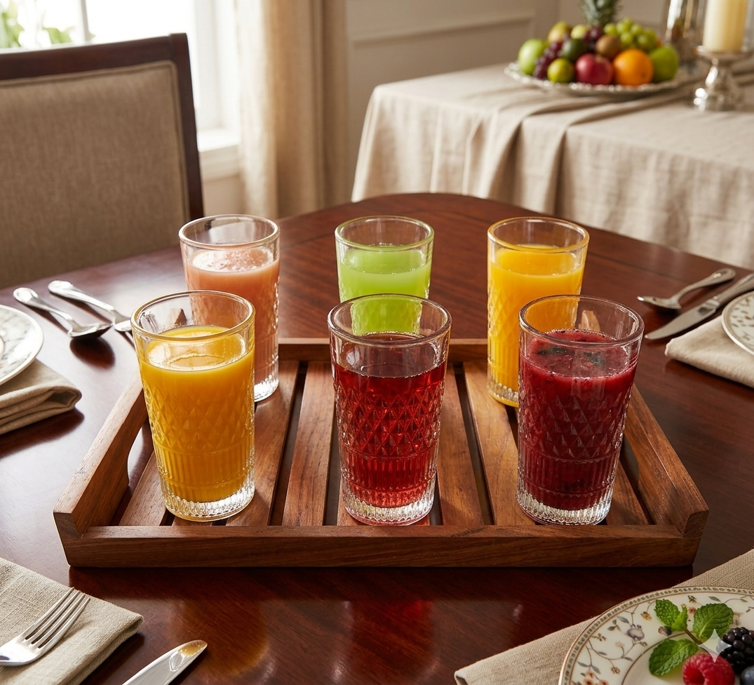 Noble 275ml Crystal-Cut Glass Tumblers – Set of 6 Elegant Drinking Glasses for Juice, Water, & Cocktails 10081832
