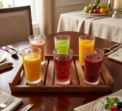 Noble 275ml Crystal-Cut Glass Tumblers – Set of 6 Elegant Drinking Glasses for Juice, Water, & Cocktails 10081832