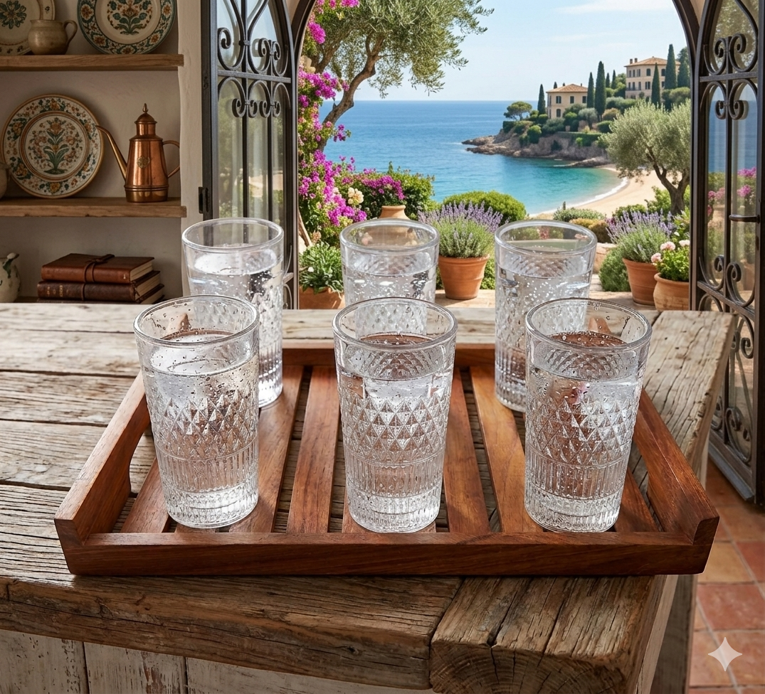 Noble 275ml Crystal-Cut Glass Tumblers – Set of 6 Elegant Drinking Glasses for Juice, Water, & Cocktails 10081832