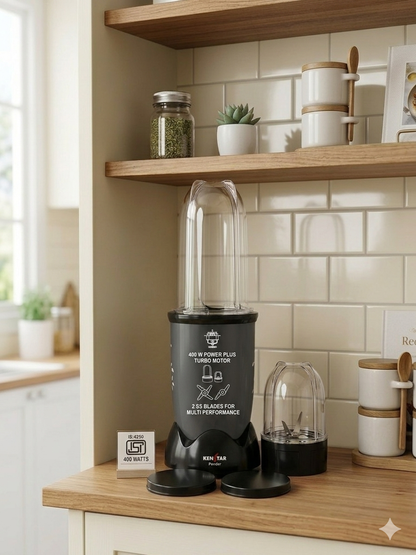 Kenstar Bystro 400W Nutri Blender | 2 Jars for Blending & Grinding (Black)