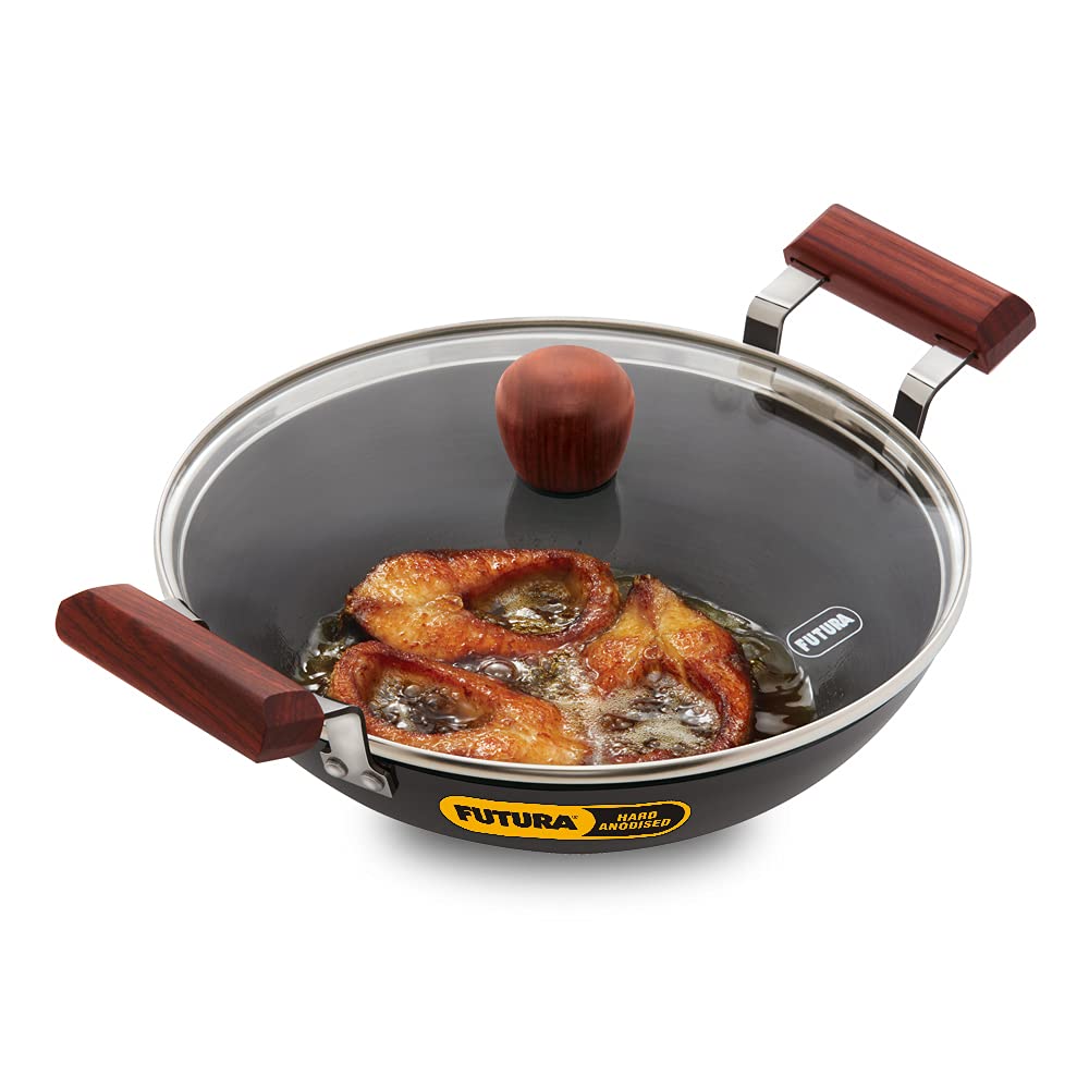 Hawkins Futura 2.5 Litre Hard Anodised Deep Fry Pan Kadhai | APFK25G All-Purpose Kadai