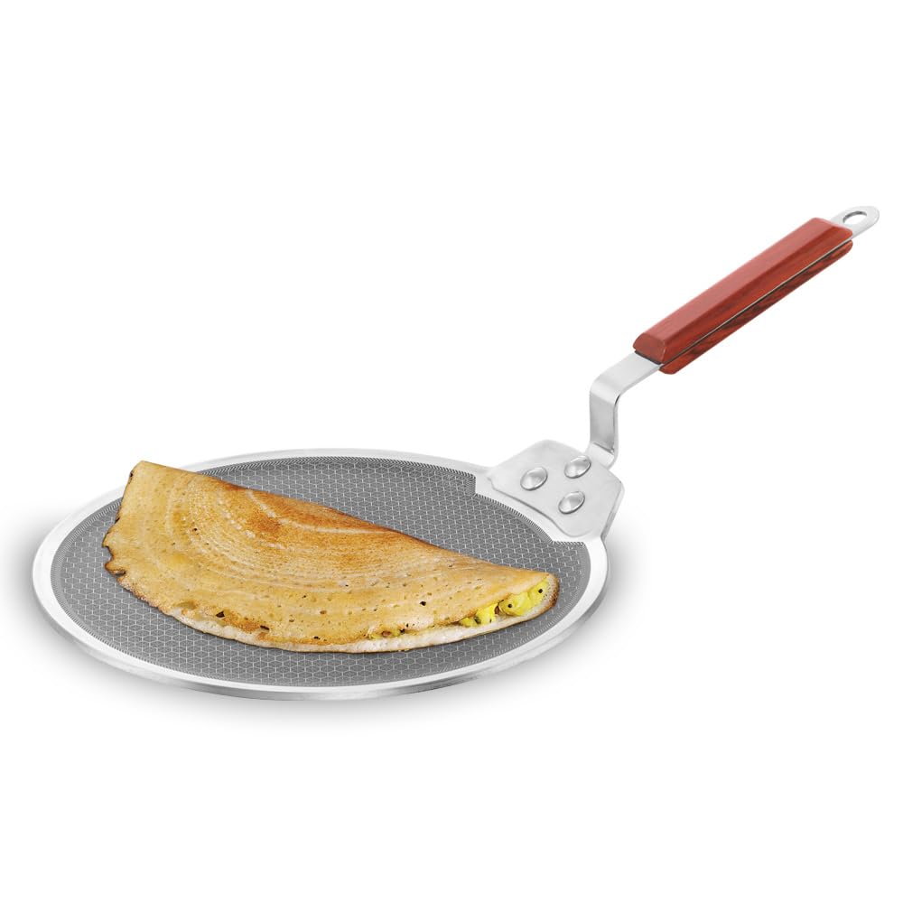 Hawkins Tri-Ply Stainless Steel Dosa Tava, 30 cm (NSDT30) | Shielded Nonstick & Induction Base