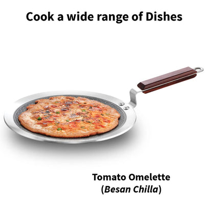 Hawkins Tri-Ply Stainless Steel Paratha Tava with Shielded Nonstick, 26 cm (NSPT26)