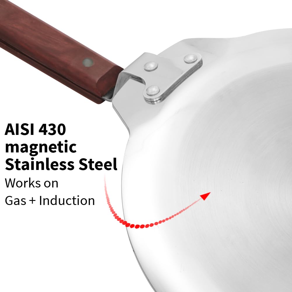 Hawkins Tri-Ply Stainless Steel Paratha Tava, 24 cm (NSPT24) | Shielded Nonstick & Induction Base