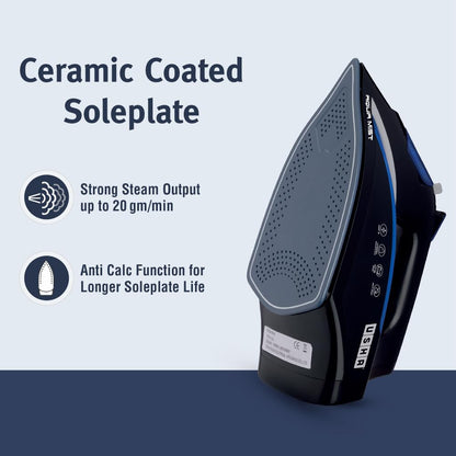 Usha Aqua Mist 2000W Steam Iron with Ceramic Coated Soleplate & 350ml Tank