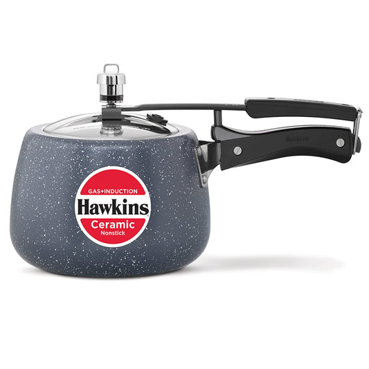Hawkins Ceramic Nonstick Pressure Cooker, 3 Litre (ICC30) | Gas & Induction Compatible