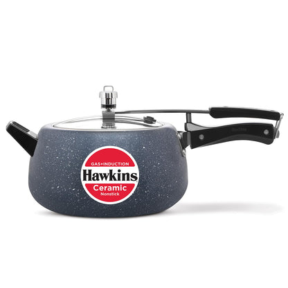 Hawkins Ceramic Nonstick Pressure Cooker, 5 Litre (ICC50) | Gas & Induction Compatible