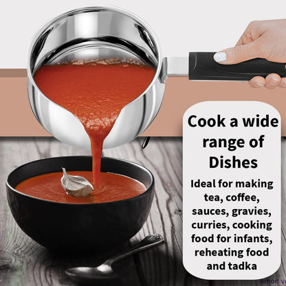 Hawkins Stainless Steel Tea Pan with Glass Lid, 2 Litre (SST20G) | Induction Compatible Saucepan / Chai Pan