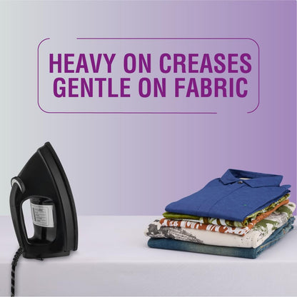 Usha EI 3710 Primora Heavy Weight Dry Iron (1100 Watt / 2.0 kg) with Non-Stick Soleplate