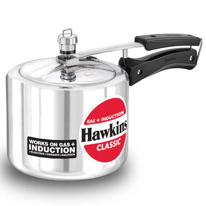 Hawkins Classic 3 Litre Tall Induction Compatible Aluminium Pressure Cooker (ICL3T, Silver)