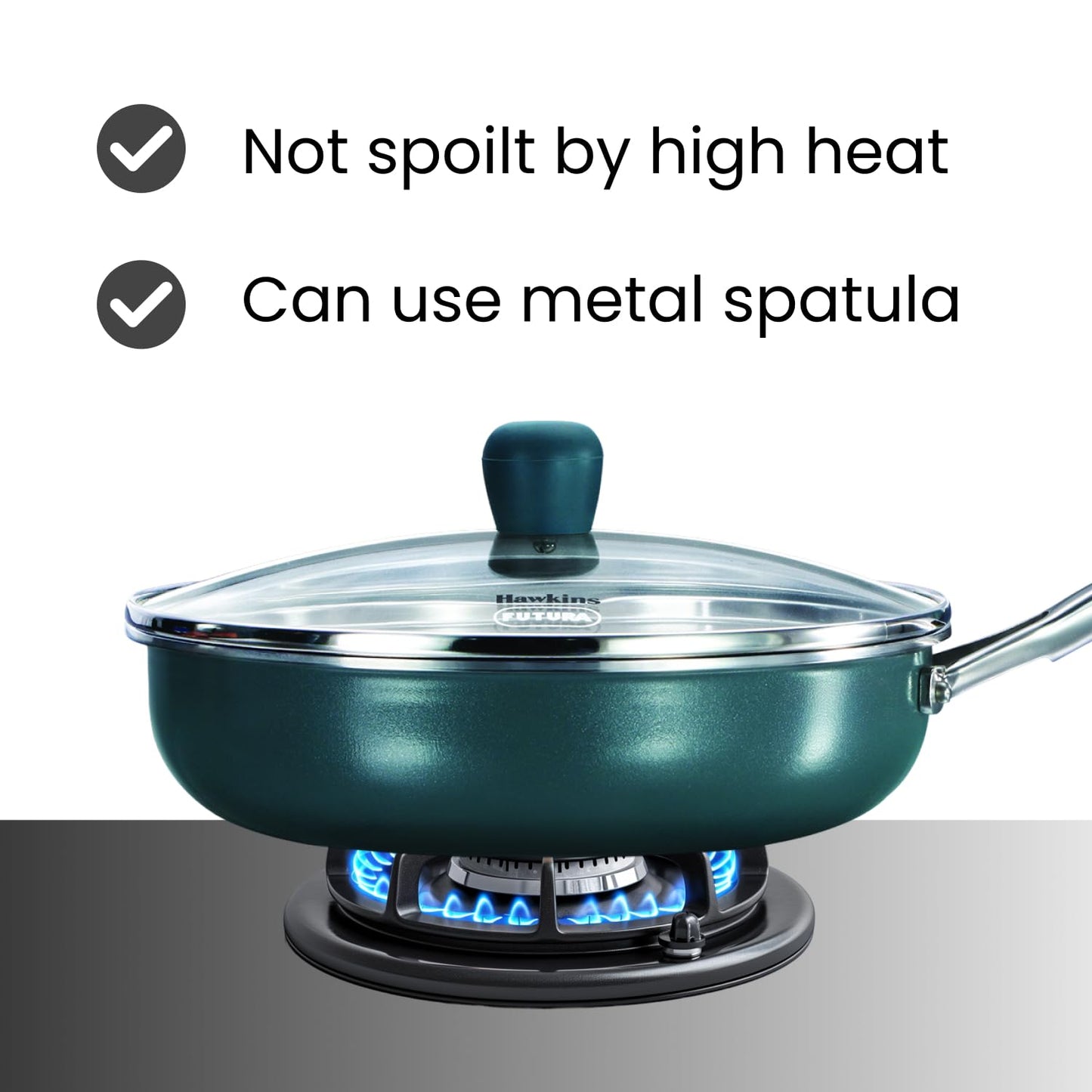 Hawkins Olive Pro Triply Stainless Steel Deep Fry Pan with Glass Lid, 2 Litre (POSF22G) | Induction Compatible Frying Pan