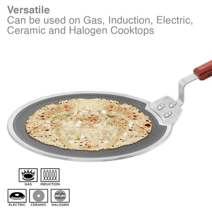 Hawkins Tri-Ply Stainless Steel Dosa Tava, 30 cm (NSDT30) | Shielded Nonstick & Induction Base