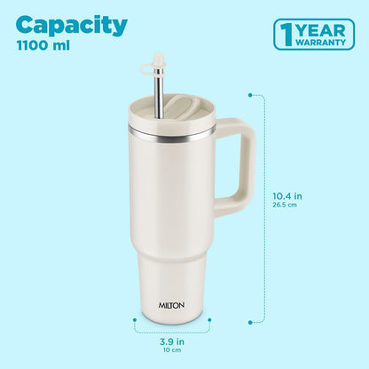 Milton 1100ml Insulated Tumbler with Handle & Dual Straws