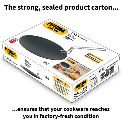 Hawkins Futura Nonstick Tava (Griddle) 26 cm (4.06 mm Thick) – Stay-Cool Stainless Steel Handle (NT26)