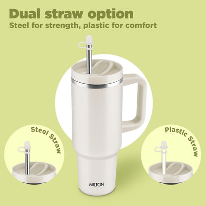 Milton 1100ml Insulated Tumbler with Handle & Dual Straws