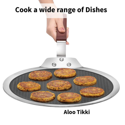 Hawkins Tri-Ply Stainless Steel Dosa Tava, 28 cm (NSDT28) | Shielded Nonstick & Induction Base
