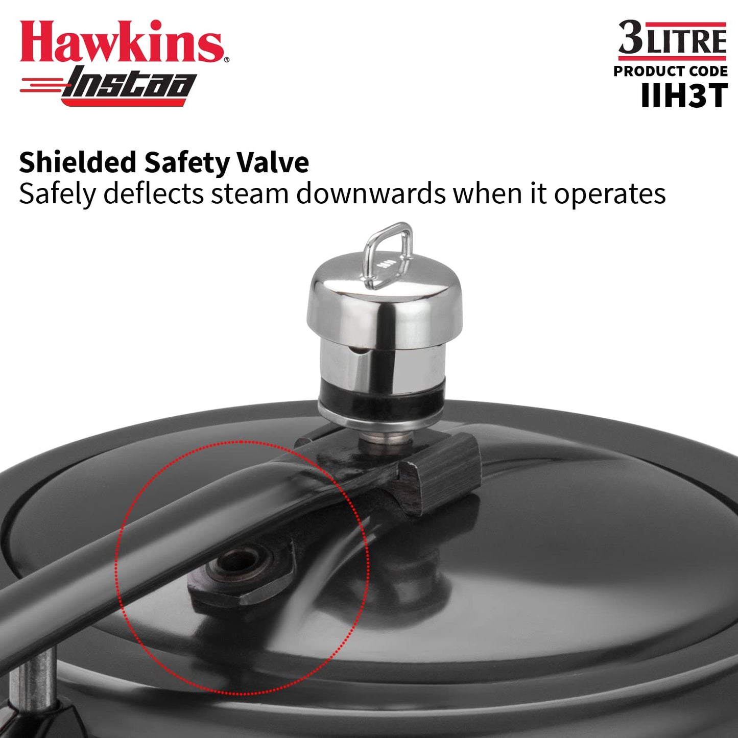Hawkins Heera 3 Litre Induction Compatible Pressure Cooker (IIH3T) | Aluminium Pressure Cooker with Inner Lid