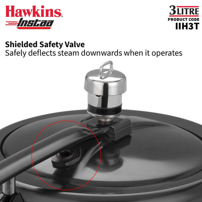 Hawkins Heera 3 Litre Induction Compatible Pressure Cooker (IIH3T) | Aluminium Pressure Cooker with Inner Lid