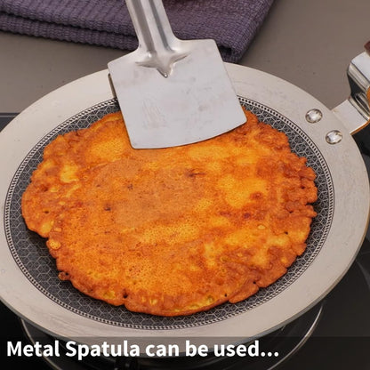 Hawkins Tri-Ply Stainless Steel Paratha Tava, 24 cm (NSPT24) | Shielded Nonstick & Induction Base