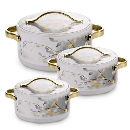 Nayasa Bethany Premium Insulated Casserole Set of 3 (1000ml, 1500ml, 2000ml)