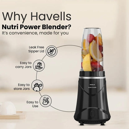 Havells Nutri Power Blender | 350W Powerful Bullet Mixer Grinder