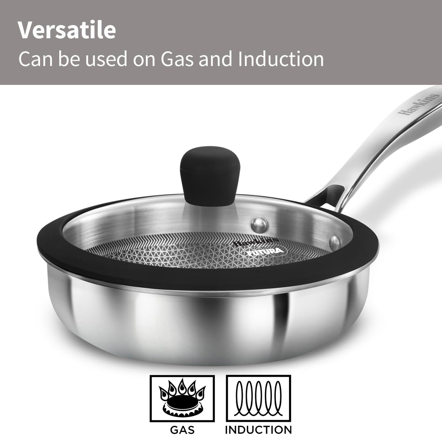 Hawkins Futura 18 cm Non-Stick Frying Pan with Glass Lid | PSNF18G