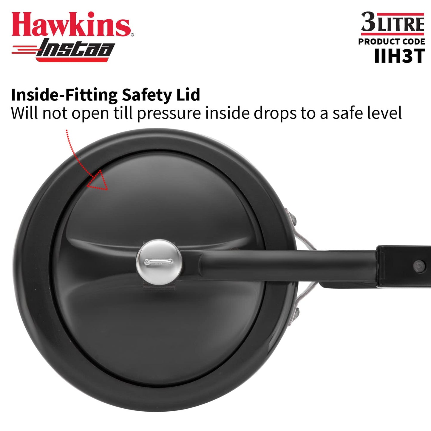Hawkins Heera 3 Litre Induction Compatible Pressure Cooker (IIH3T) | Aluminium Pressure Cooker with Inner Lid