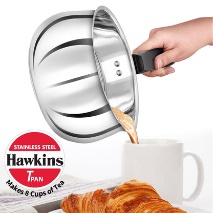 Hawkins Stainless Steel Tea Pan with Glass Lid, 2 Litre (SST20G) | Induction Compatible Saucepan / Chai Pan