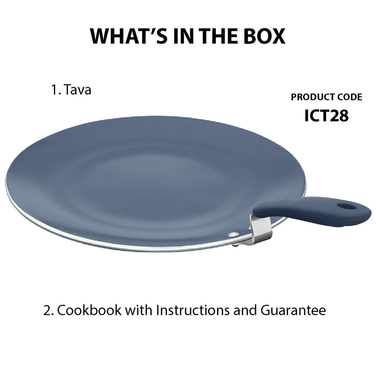 Hawkins Ceramic Nonstick Tava, 28 cm Diameter, 4.88 mm Extra Thick (ICT28)