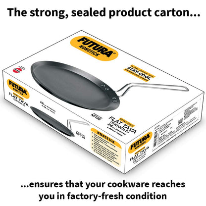 Hawkins Futura Nonstick Flat Tava 26 cm (4.88 mm Thick) – Stay-Cool Stainless Steel Handle (NFT26)