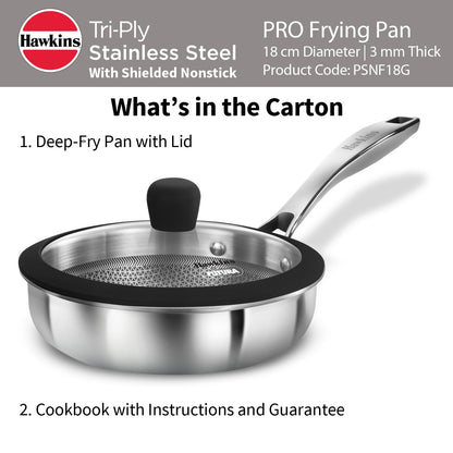 Hawkins Futura 18 cm Non-Stick Frying Pan with Glass Lid | PSNF18G