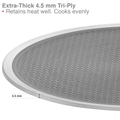 Hawkins Tri-Ply Stainless Steel Dosa Tava, 30 cm (NSDT30) | Shielded Nonstick & Induction Base