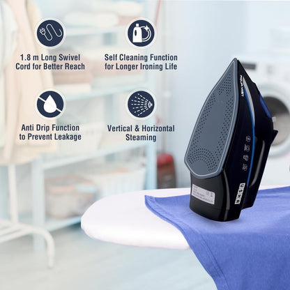 Usha Aqua Mist 2000W Steam Iron with Ceramic Coated Soleplate & 350ml Tank