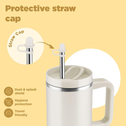Milton 1100ml Insulated Tumbler with Handle & Dual Straws