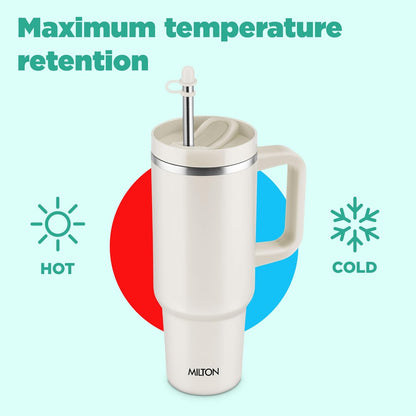 Milton 1100ml Insulated Tumbler with Handle & Dual Straws