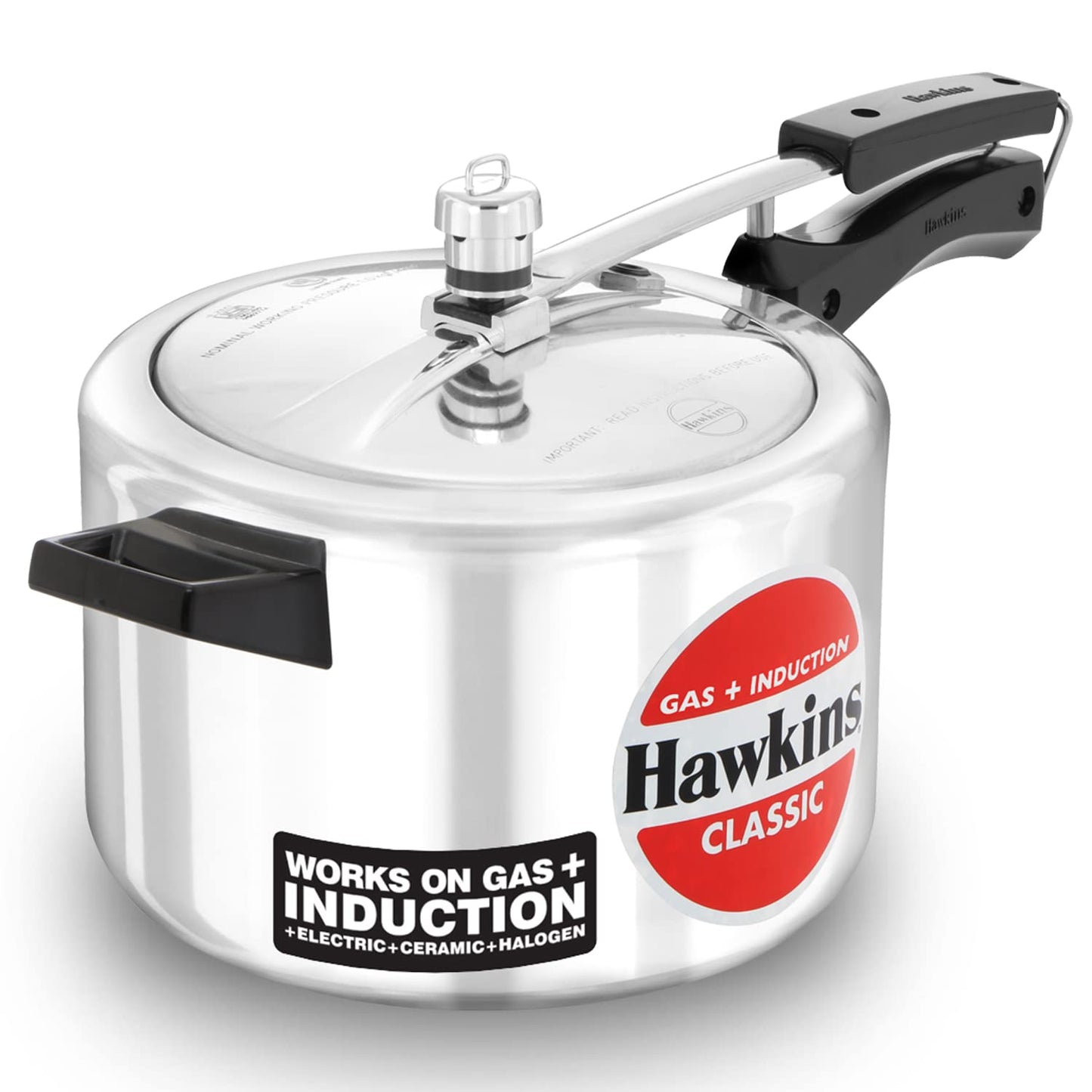 Hawkins Classic 5 Litre Aluminium Pressure Cooker (ICL50) – Gas & Induction Compatible