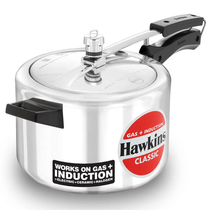 Hawkins Classic 5 Litre Aluminium Pressure Cooker (ICL50) – Gas & Induction Compatible