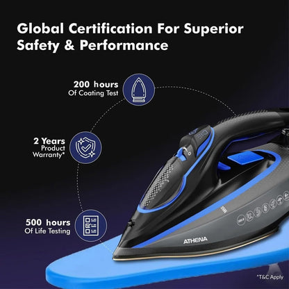 Havells Athena 3000W Steam Iron – Smart i Sense Technology | Anti-Drip | Ceramic Soleplate