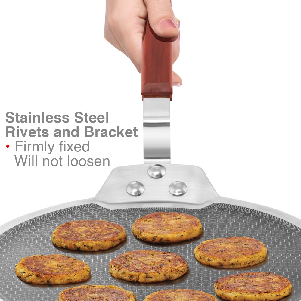 Hawkins Tri-Ply Stainless Steel Dosa Tava, 30 cm (NSDT30) | Shielded Nonstick & Induction Base