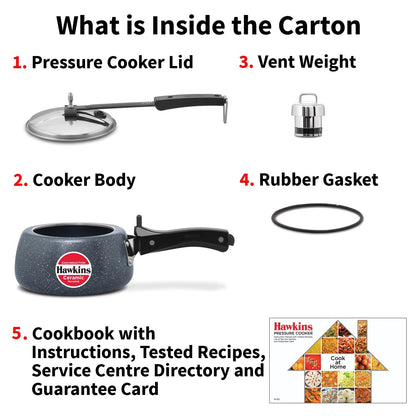 Hawkins Ceramic Nonstick Pressure Cooker, 1.5 Litre (ICC15) | Gas & Induction Compatible