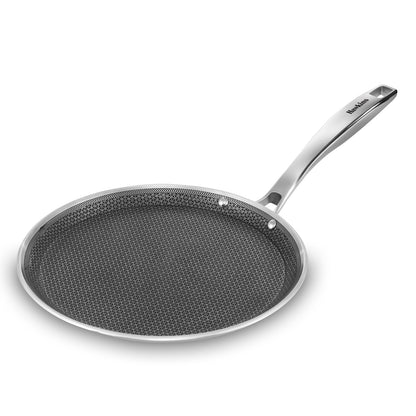 Hawkins PRO Flat Tava Tri-Ply Stainless Steel, 26 cm (PSNFT26) | Shielded Nonstick Induction Pan