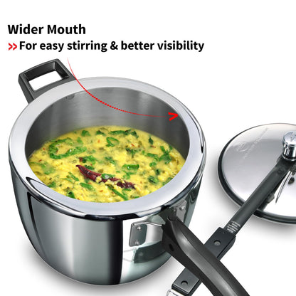 Hawkins Tri-Ply Stainless Steel Pressure Cooker (4.5 Litre, HSST45) – Gas & Induction Compatible
