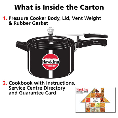 Hawkins Instaa 5 Litre Hard Anodised Pressure Cooker | Gas and Induction Compatible (IIH50)