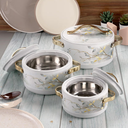 Nayasa Bethany Premium Insulated Casserole Set of 3 (1000ml, 1500ml, 2000ml)