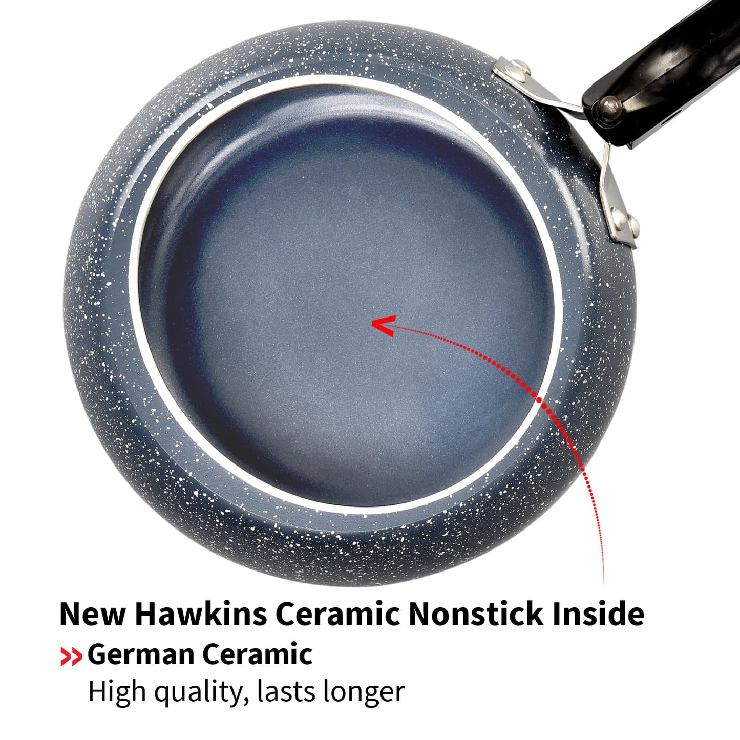Hawkins Ceramic Nonstick Pressure Cooker, 1.5 Litre (ICC15) | Gas & Induction Compatible