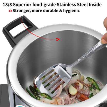 Hawkins Tri-Ply Stainless Steel Classic Pressure Cooker, 5 Litre (SSTCL50) | Gas & Induction Compatible